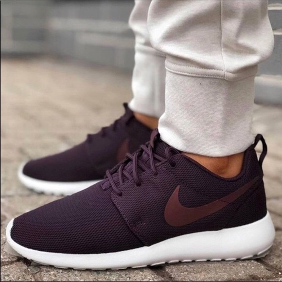 wine color nike shoes